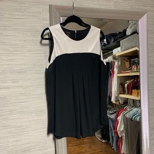 Leather sleeveless blouse